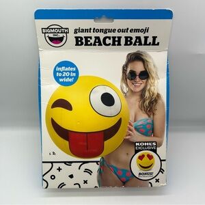 Big Mouth Inc. Giant Tongue Out Beach Ball 20" w/bonus mini beach ball 2011 box